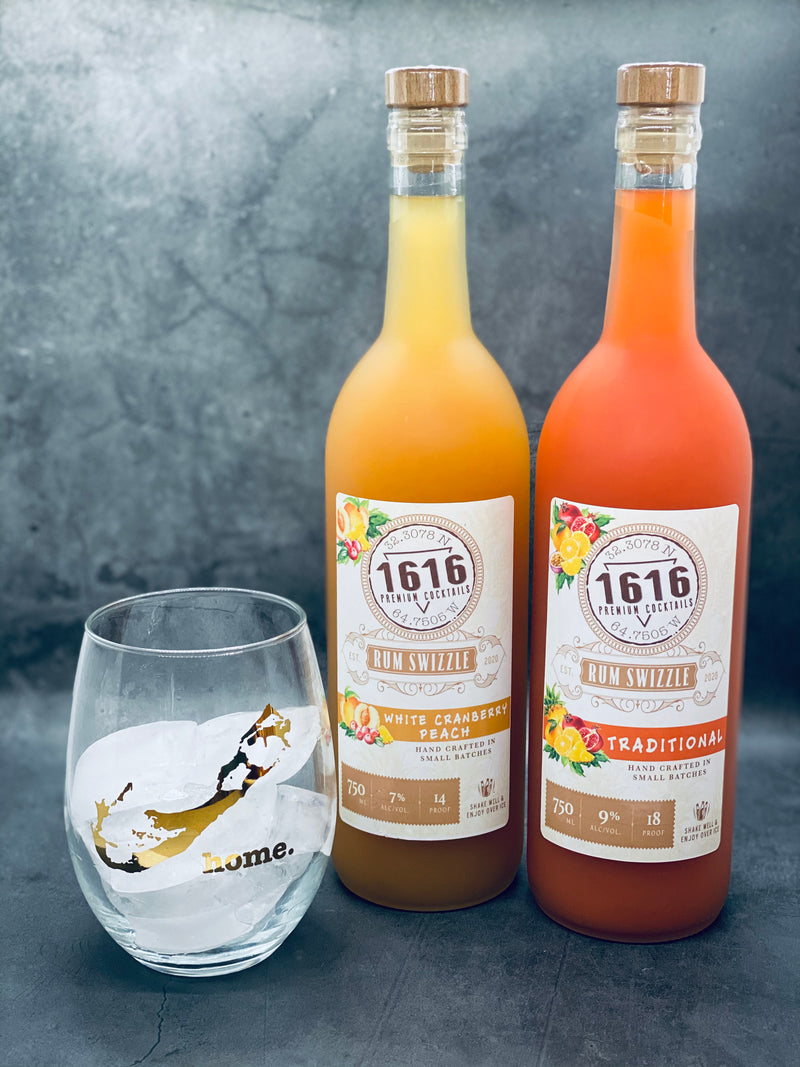 White Cranberry Peach Rum Swizzle